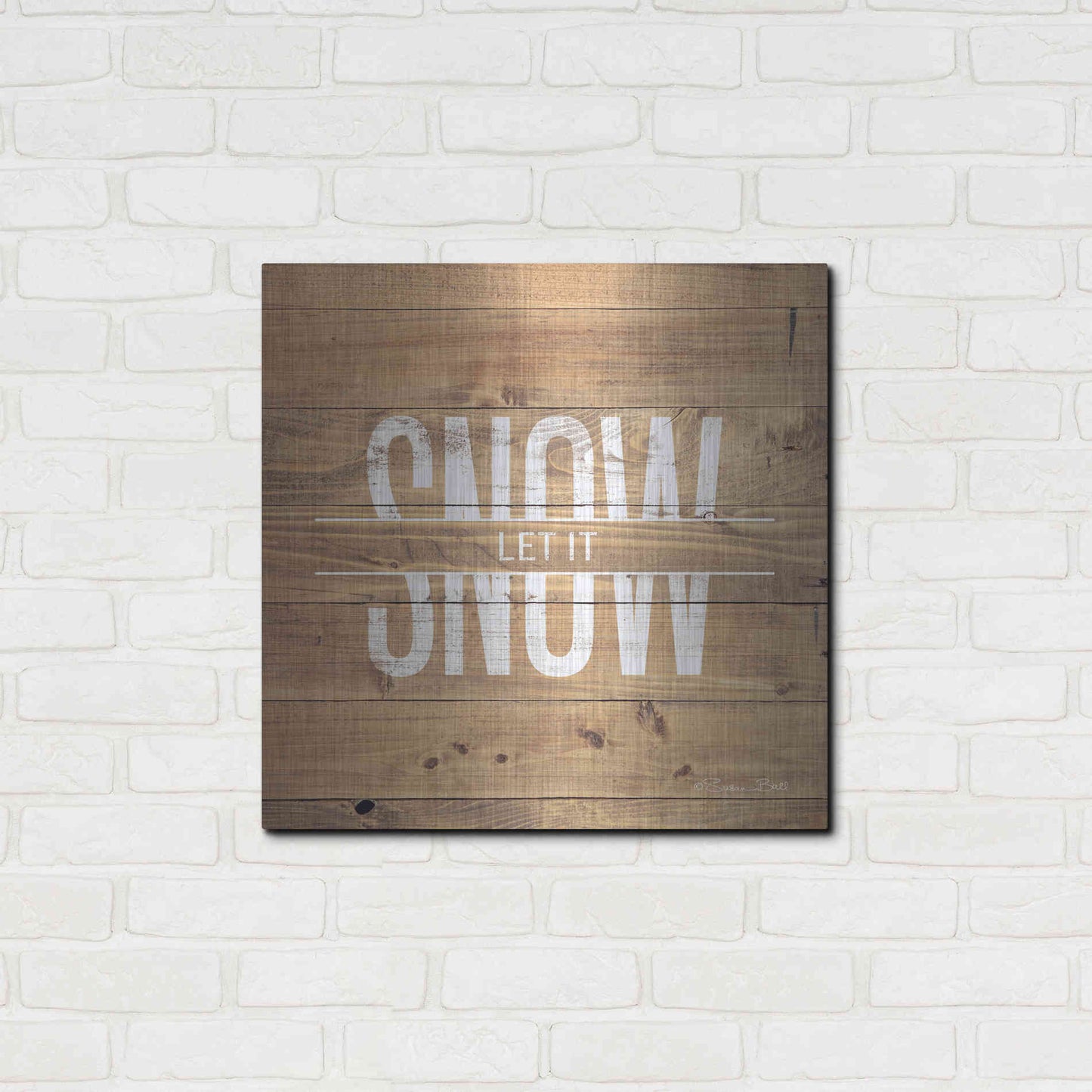 Luxe Metal Art 'Let it Snow' by Susan Ball, Metal Wall Art,24x24