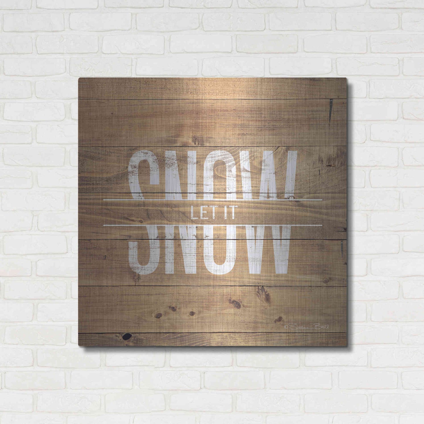 Luxe Metal Art 'Let it Snow' by Susan Ball, Metal Wall Art,36x36
