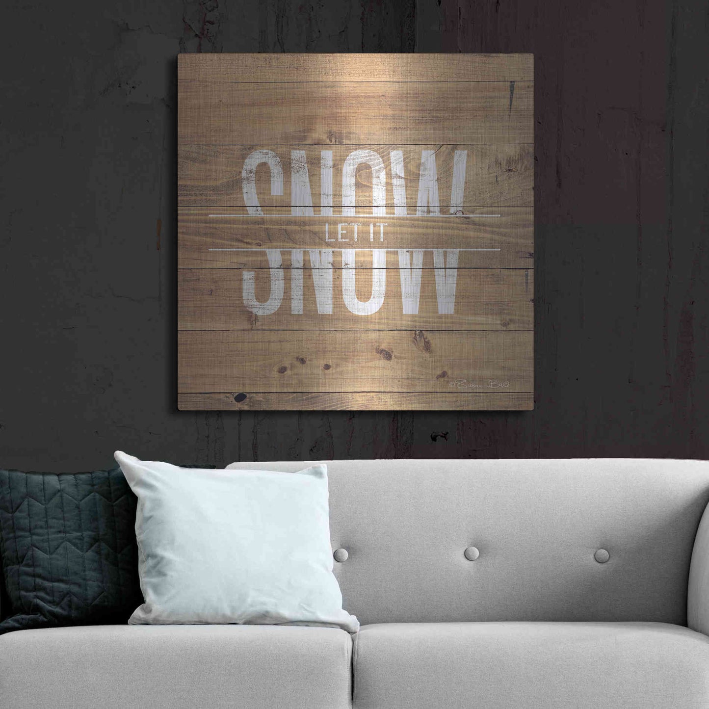 Luxe Metal Art 'Let it Snow' by Susan Ball, Metal Wall Art,36x36