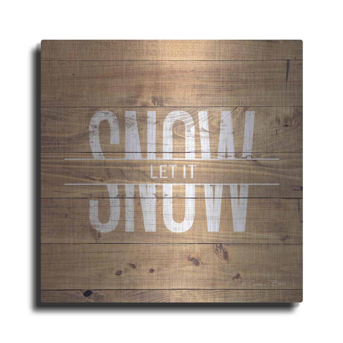 Luxe Metal Art 'Let it Snow' by Susan Ball, Metal Wall Art