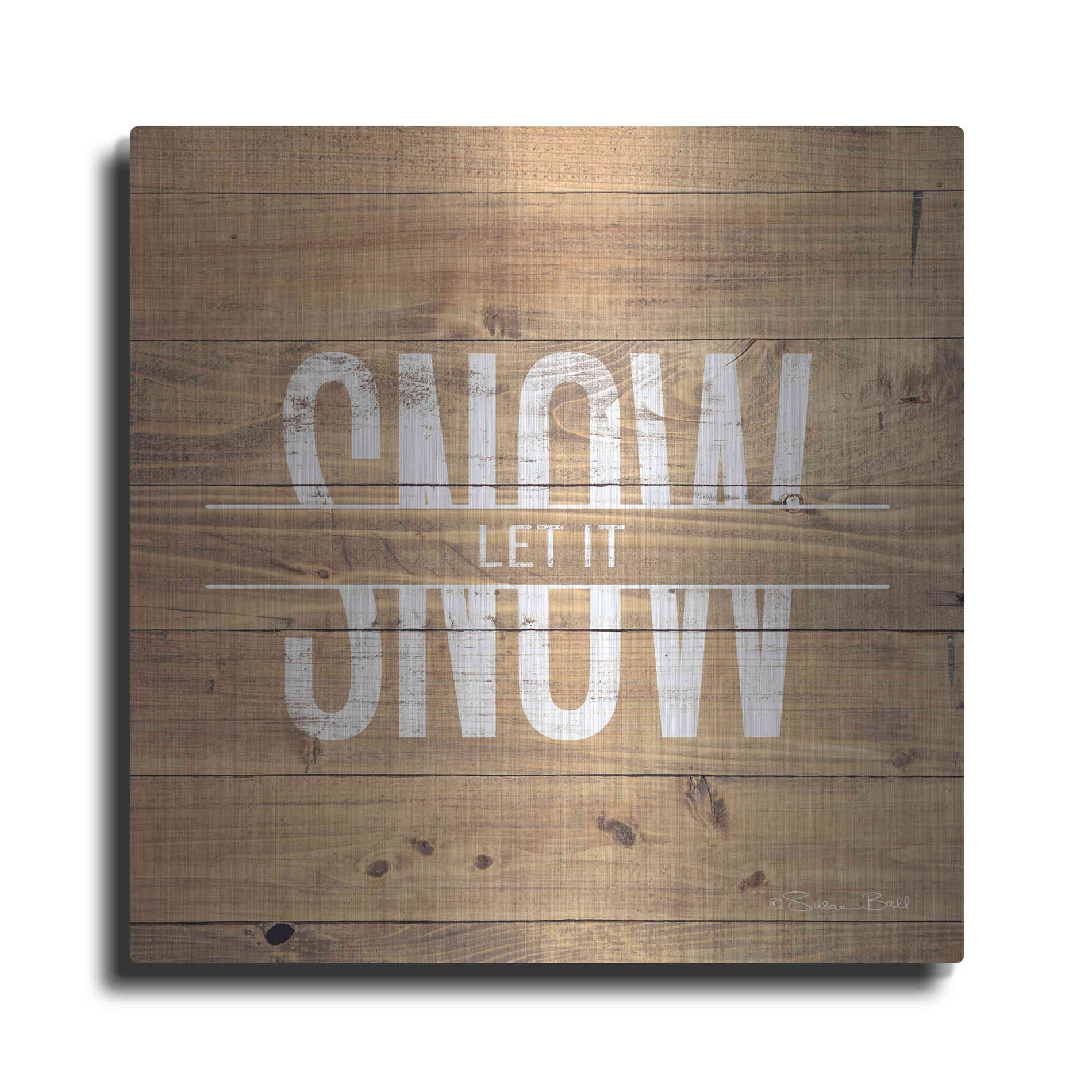 Luxe Metal Art 'Let it Snow' by Susan Ball, Metal Wall Art