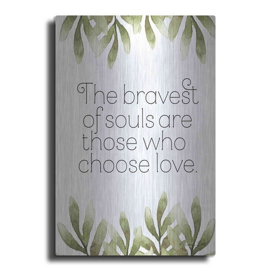 Luxe Metal Art 'Greenery Bravest of Souls' by Susan Ball, Metal Wall Art