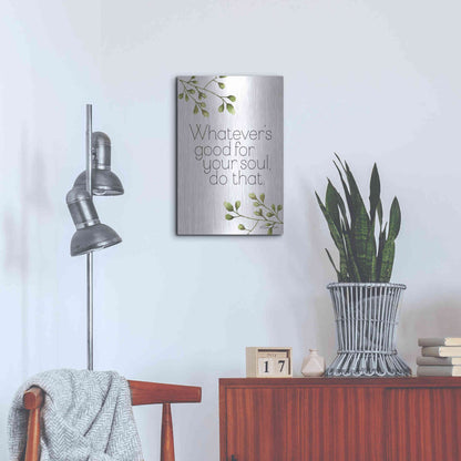 Luxe Metal Art 'Greenery Good for Your Soul' by Susan Ball, Metal Wall Art,16x24