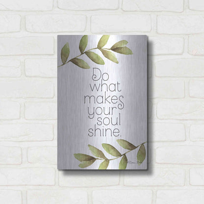 Luxe Metal Art 'Greenery Soul Shine' by Susan Ball, Metal Wall Art,12x16