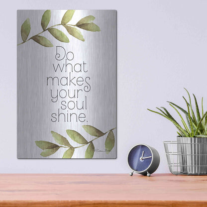 Luxe Metal Art 'Greenery Soul Shine' by Susan Ball, Metal Wall Art,12x16