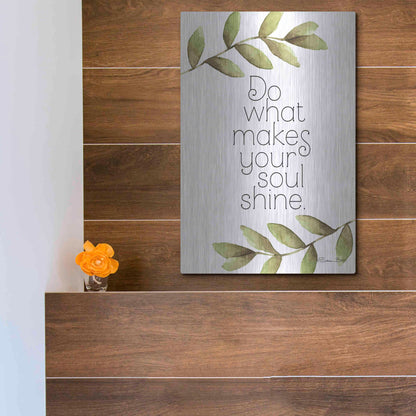 Luxe Metal Art 'Greenery Soul Shine' by Susan Ball, Metal Wall Art,12x16