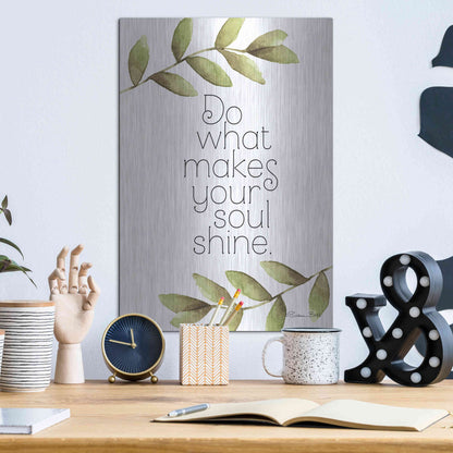 Luxe Metal Art 'Greenery Soul Shine' by Susan Ball, Metal Wall Art,12x16