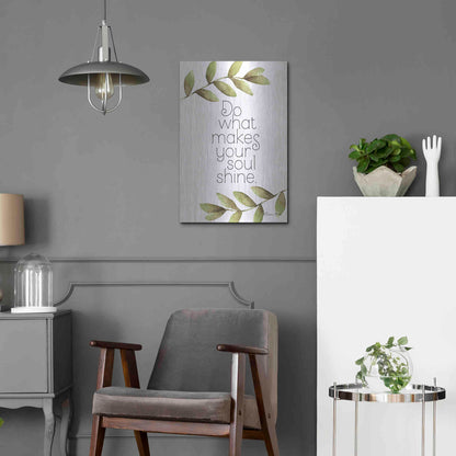 Luxe Metal Art 'Greenery Soul Shine' by Susan Ball, Metal Wall Art,16x24