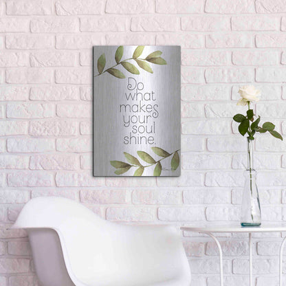 Luxe Metal Art 'Greenery Soul Shine' by Susan Ball, Metal Wall Art,16x24