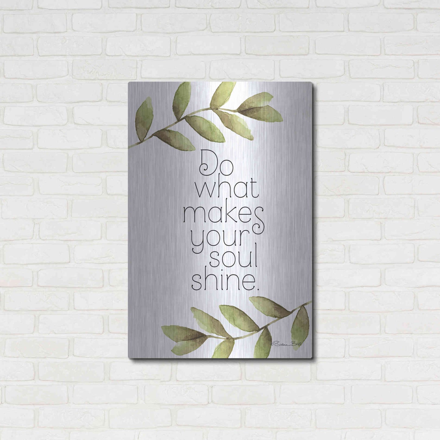 Luxe Metal Art 'Greenery Soul Shine' by Susan Ball, Metal Wall Art,24x36