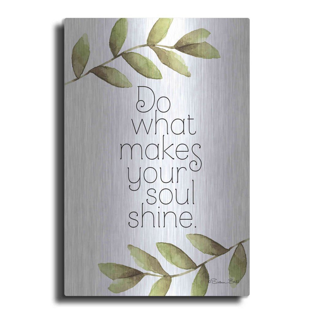 Luxe Metal Art 'Greenery Soul Shine' by Susan Ball, Metal Wall Art