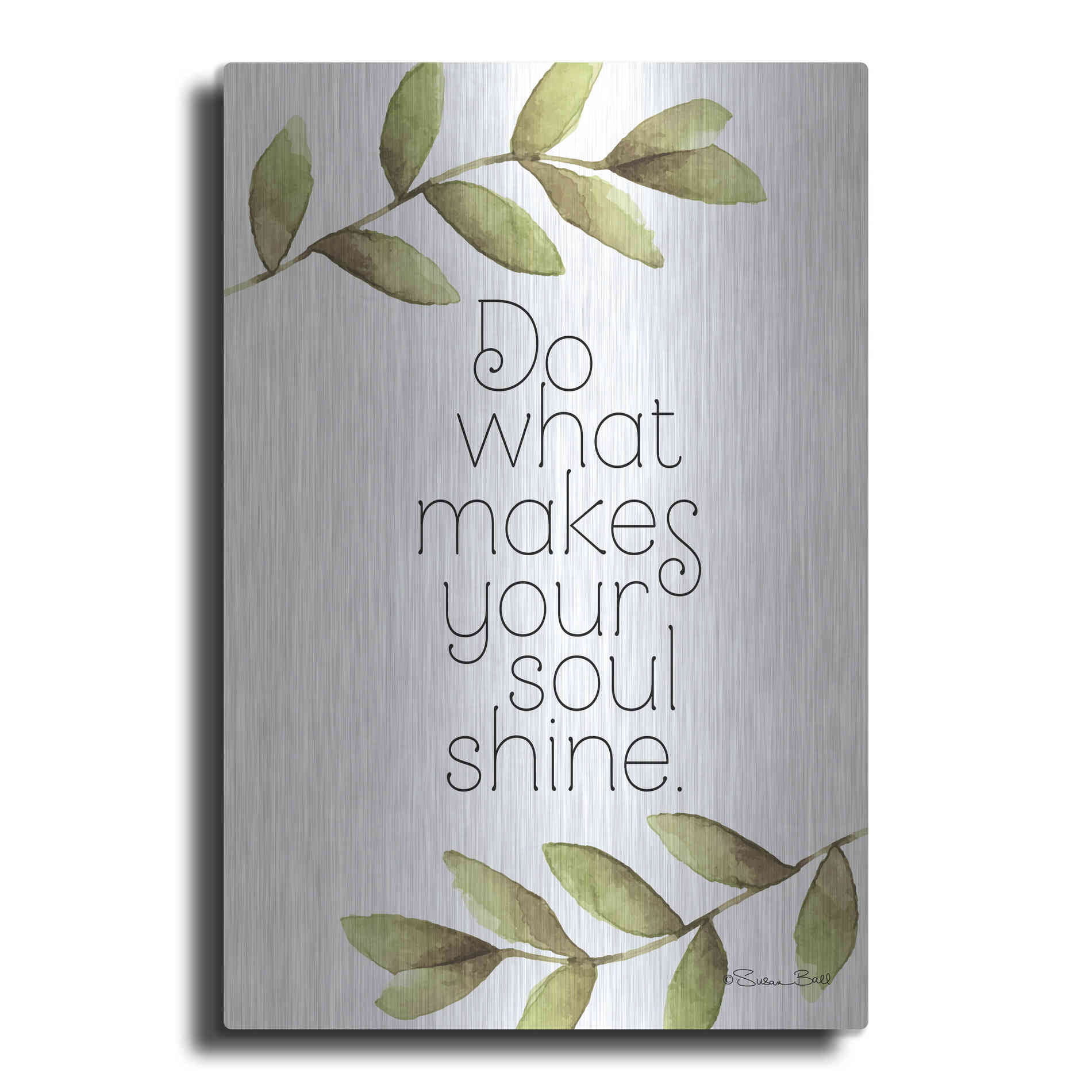 Luxe Metal Art 'Greenery Soul Shine' by Susan Ball, Metal Wall Art