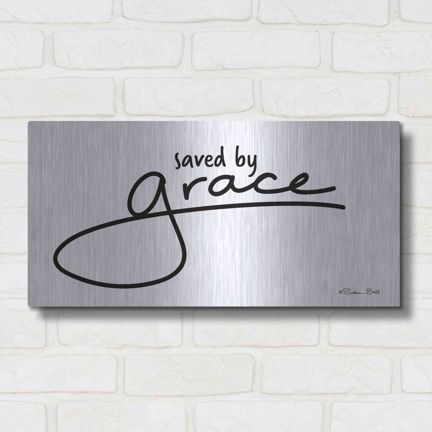 Luxe Metal Art 'Save' by Grace' by Susan Ball, Metal Wall Art,24x12