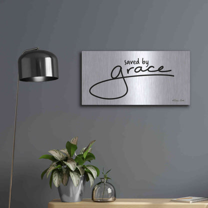 Luxe Metal Art 'Save' by Grace' by Susan Ball, Metal Wall Art,24x12