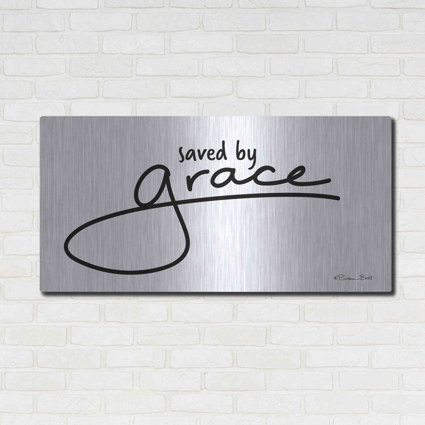Luxe Metal Art 'Save' by Grace' by Susan Ball, Metal Wall Art,48x24