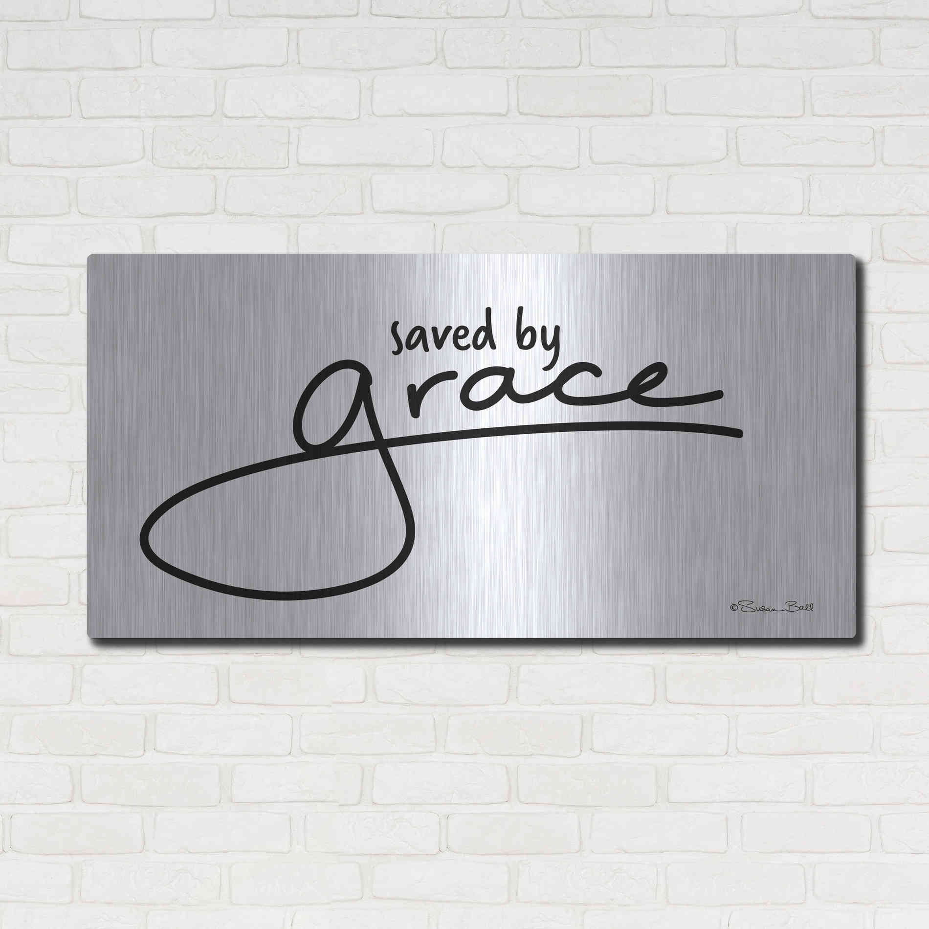Luxe Metal Art 'Save' by Grace' by Susan Ball, Metal Wall Art,48x24