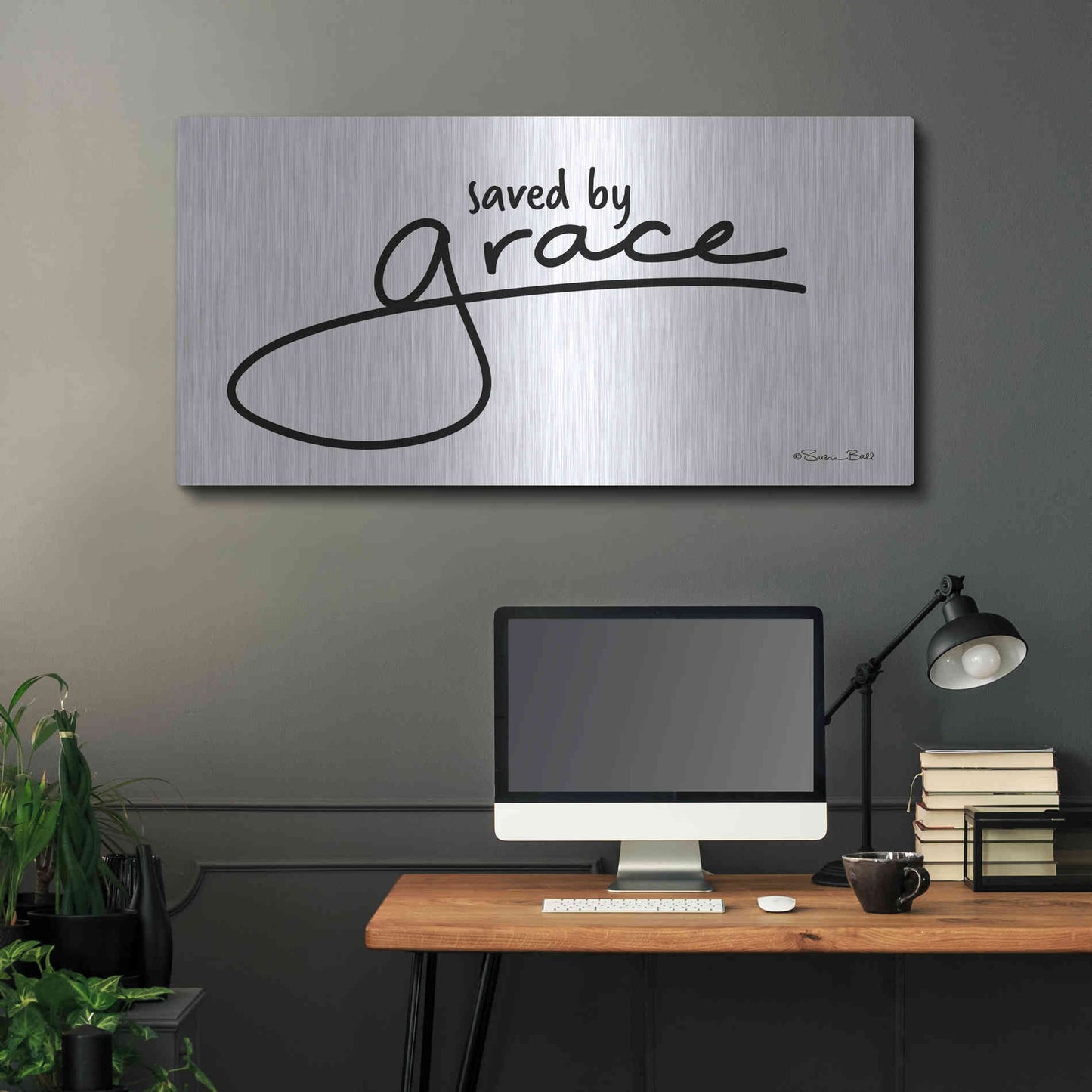 Luxe Metal Art 'Save' by Grace' by Susan Ball, Metal Wall Art,48x24