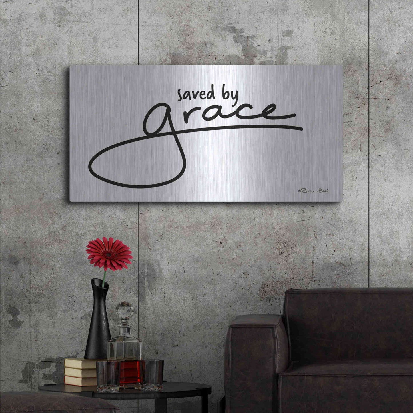 Luxe Metal Art 'Save' by Grace' by Susan Ball, Metal Wall Art,48x24