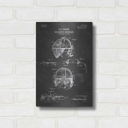 Luxe Metal Art 'Welding Goggles Blueprint Patent Chalkboard' Metal Wall Art,12x16