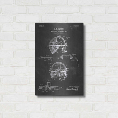Luxe Metal Art 'Welding Goggles Blueprint Patent Chalkboard' Metal Wall Art,16x24
