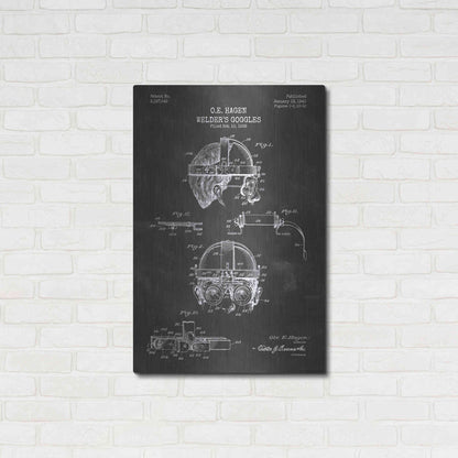 Luxe Metal Art 'Welding Goggles Blueprint Patent Chalkboard' Metal Wall Art,24x36