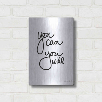 Luxe Metal Art 'You Can You Will' by Susan Ball, Metal Wall Art,12x16