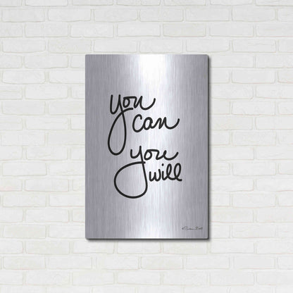 Luxe Metal Art 'You Can You Will' by Susan Ball, Metal Wall Art,24x36
