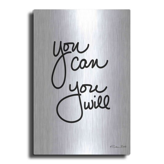 Luxe Metal Art 'You Can You Will' by Susan Ball, Metal Wall Art
