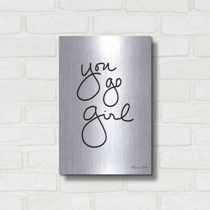 Luxe Metal Art 'You Go Girl' by Susan Ball, Metal Wall Art,12x16