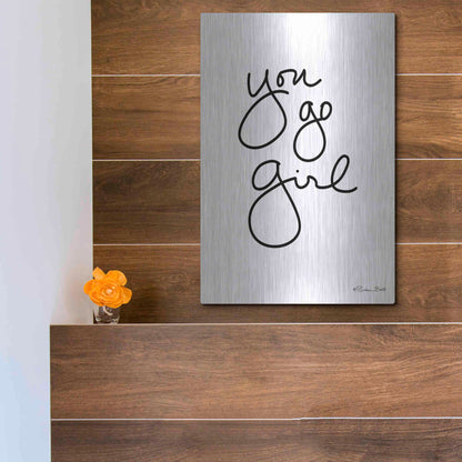 Luxe Metal Art 'You Go Girl' by Susan Ball, Metal Wall Art,12x16