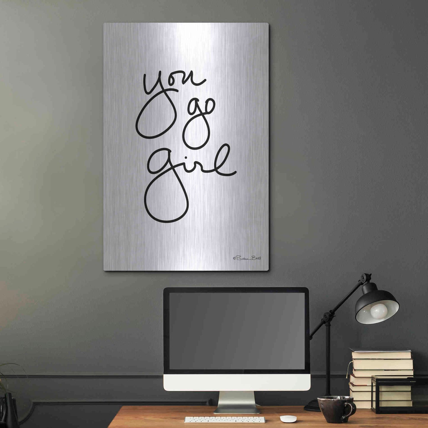 Luxe Metal Art 'You Go Girl' by Susan Ball, Metal Wall Art,24x36
