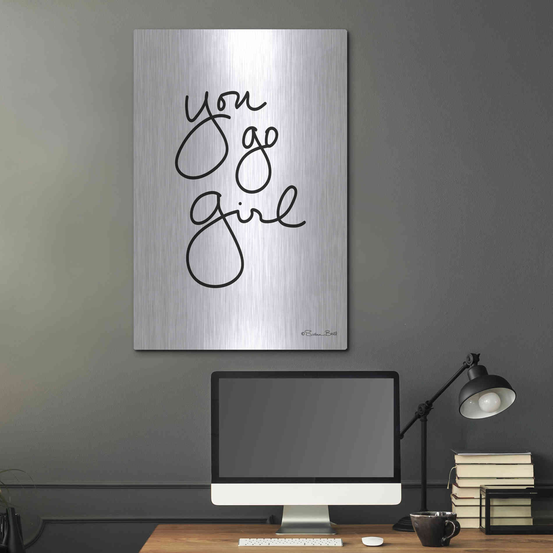 Luxe Metal Art 'You Go Girl' by Susan Ball, Metal Wall Art,24x36