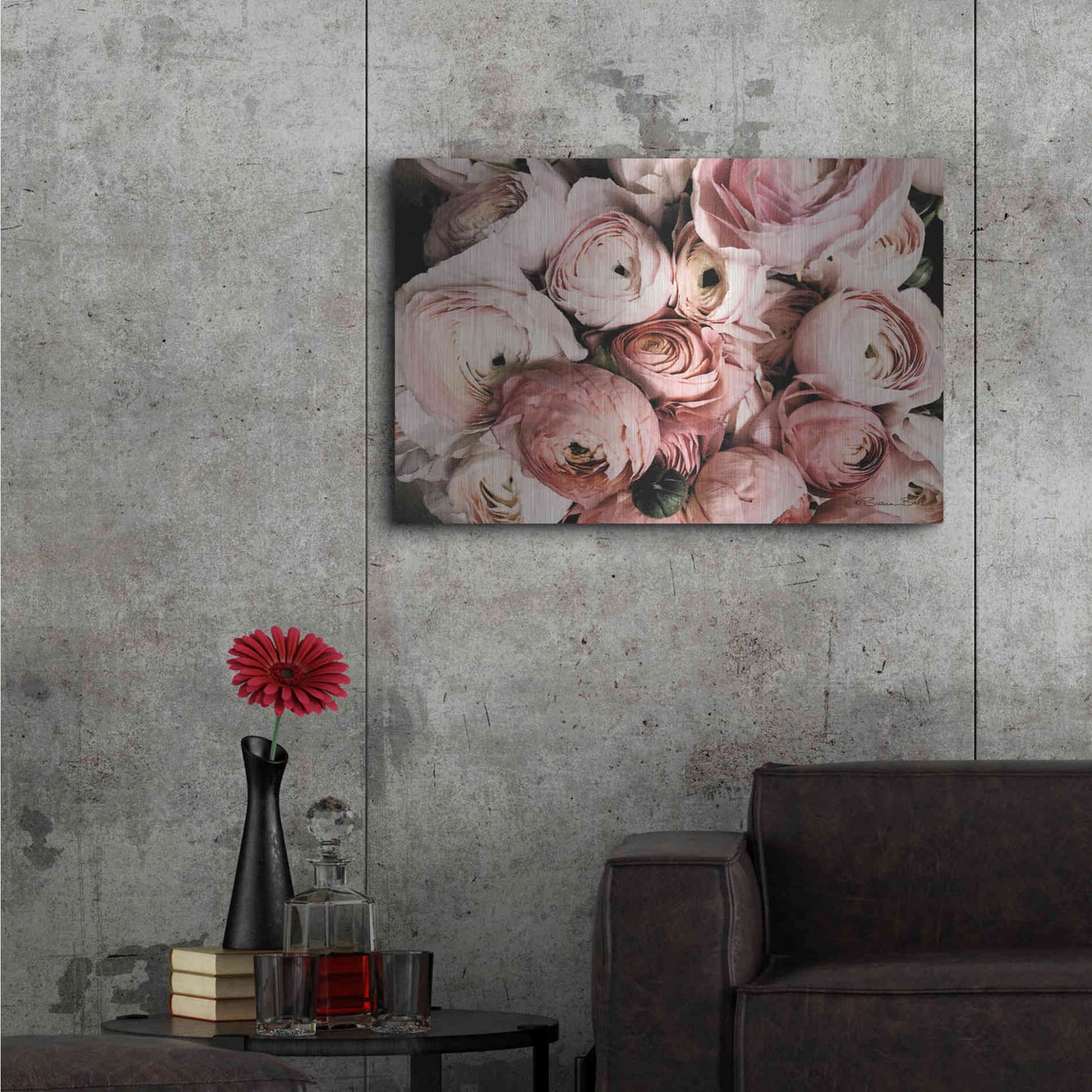 Luxe Metal Art 'Coral Ranunculus' by Susan Ball, Metal Wall Art,36x24