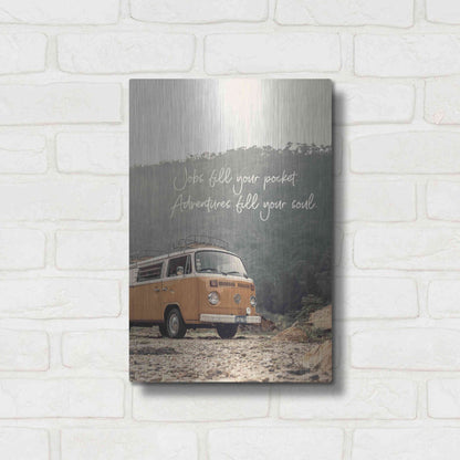 Luxe Metal Art 'Adventure Fills Your Soul' by Susan Ball, Metal Wall Art,12x16