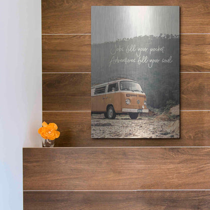 Luxe Metal Art 'Adventure Fills Your Soul' by Susan Ball, Metal Wall Art,12x16