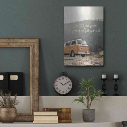 Luxe Metal Art 'Adventure Fills Your Soul' by Susan Ball, Metal Wall Art,12x16