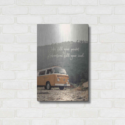 Luxe Metal Art 'Adventure Fills Your Soul' by Susan Ball, Metal Wall Art,16x24