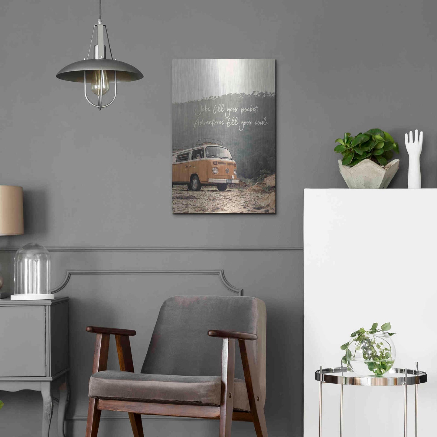 Luxe Metal Art 'Adventure Fills Your Soul' by Susan Ball, Metal Wall Art,16x24