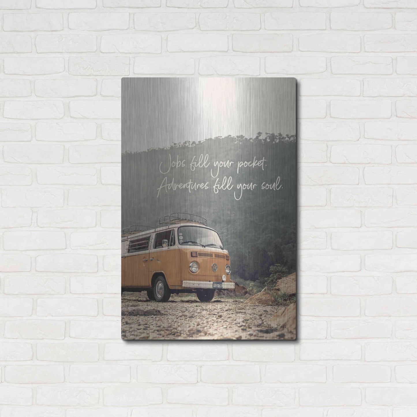 Luxe Metal Art 'Adventure Fills Your Soul' by Susan Ball, Metal Wall Art,24x36