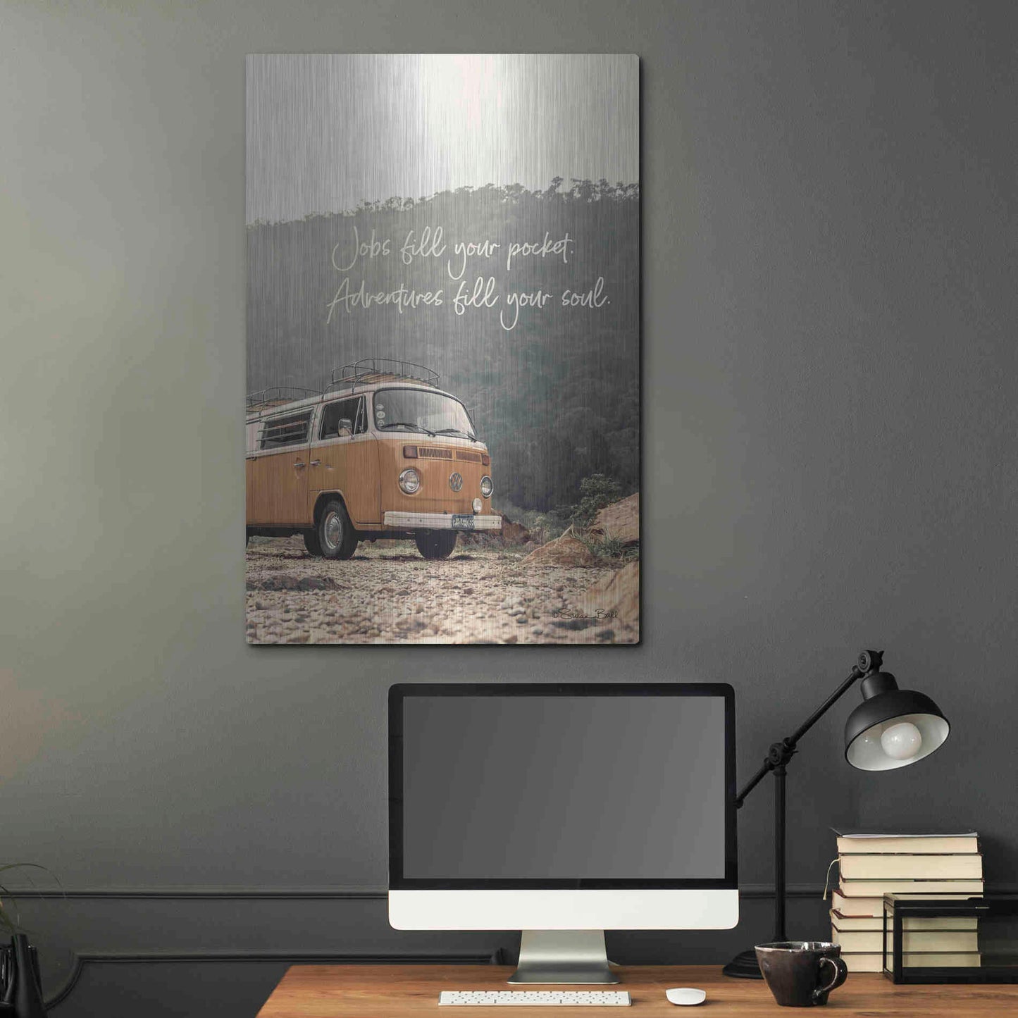 Luxe Metal Art 'Adventure Fills Your Soul' by Susan Ball, Metal Wall Art,24x36