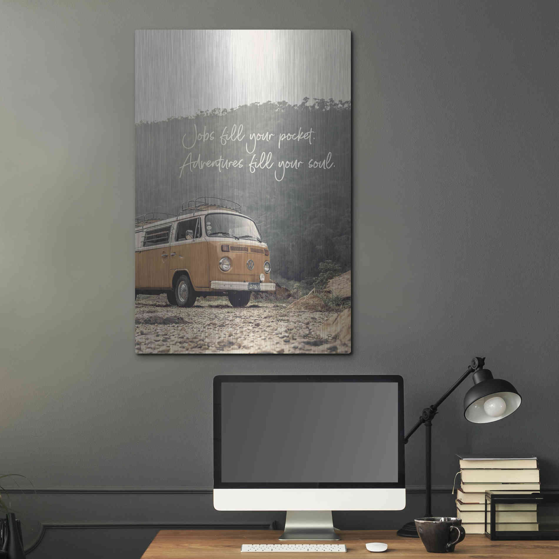 Luxe Metal Art 'Adventure Fills Your Soul' by Susan Ball, Metal Wall Art,24x36