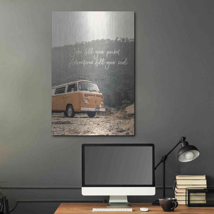 Luxe Metal Art 'Adventure Fills Your Soul' by Susan Ball, Metal Wall Art,24x36