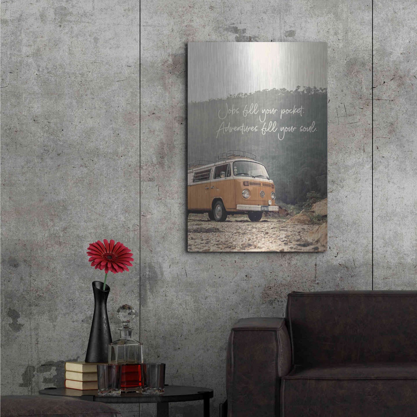 Luxe Metal Art 'Adventure Fills Your Soul' by Susan Ball, Metal Wall Art,24x36