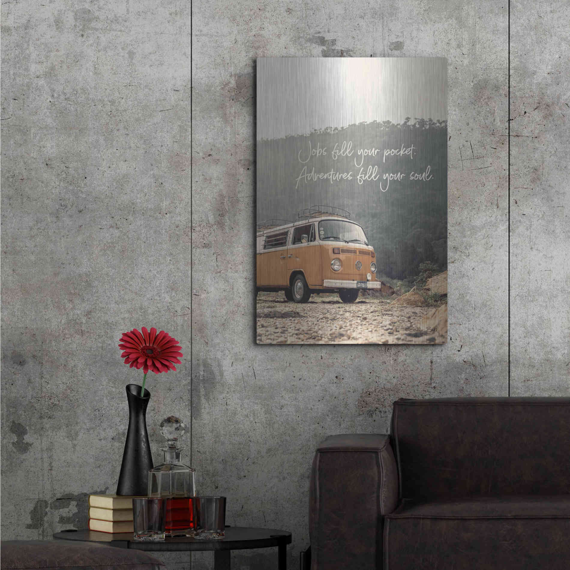 Luxe Metal Art 'Adventure Fills Your Soul' by Susan Ball, Metal Wall Art,24x36