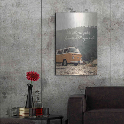 Luxe Metal Art 'Adventure Fills Your Soul' by Susan Ball, Metal Wall Art,24x36