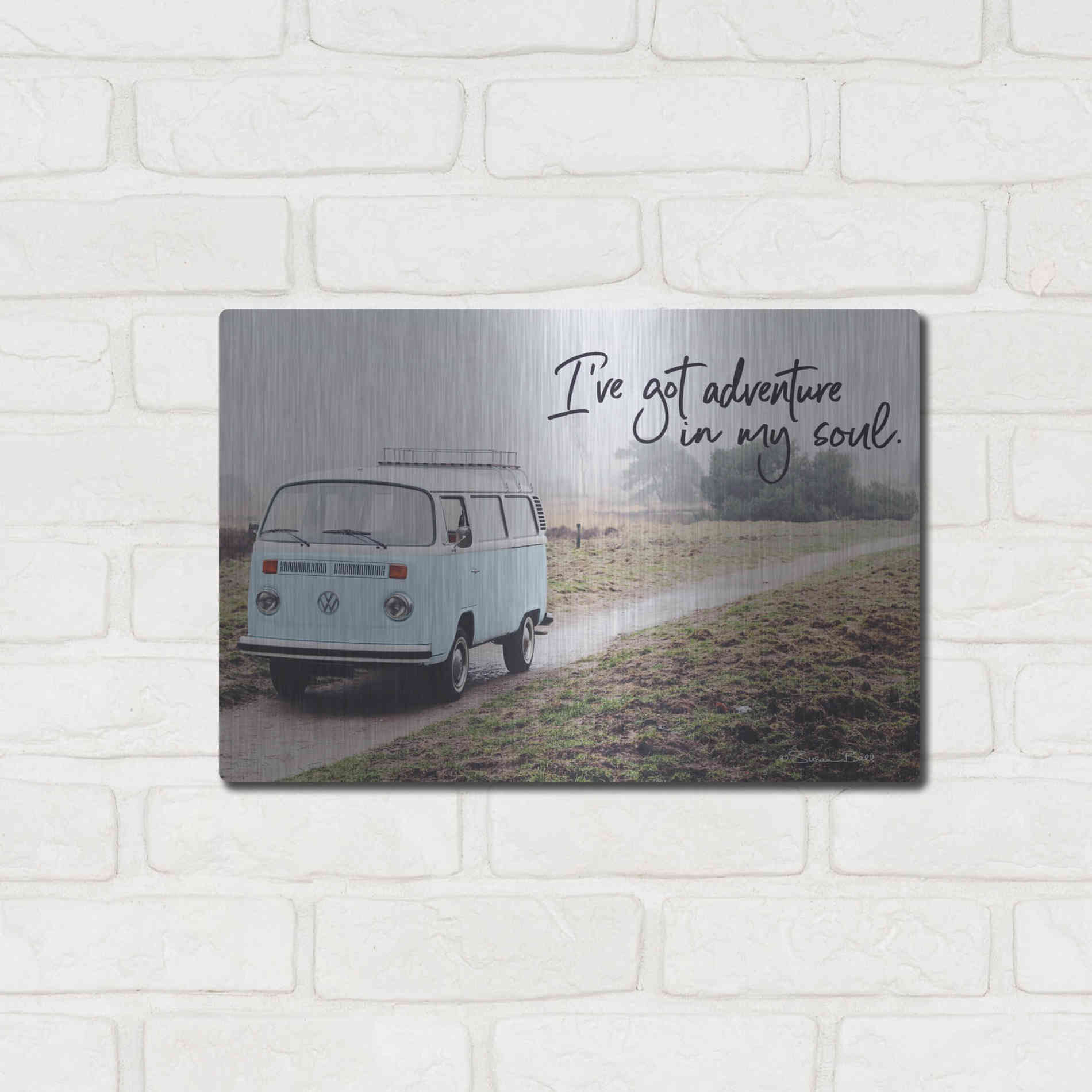 Luxe Metal Art 'I've Got Adventure in My Soul' by Susan Ball, Metal Wall Art,16x12