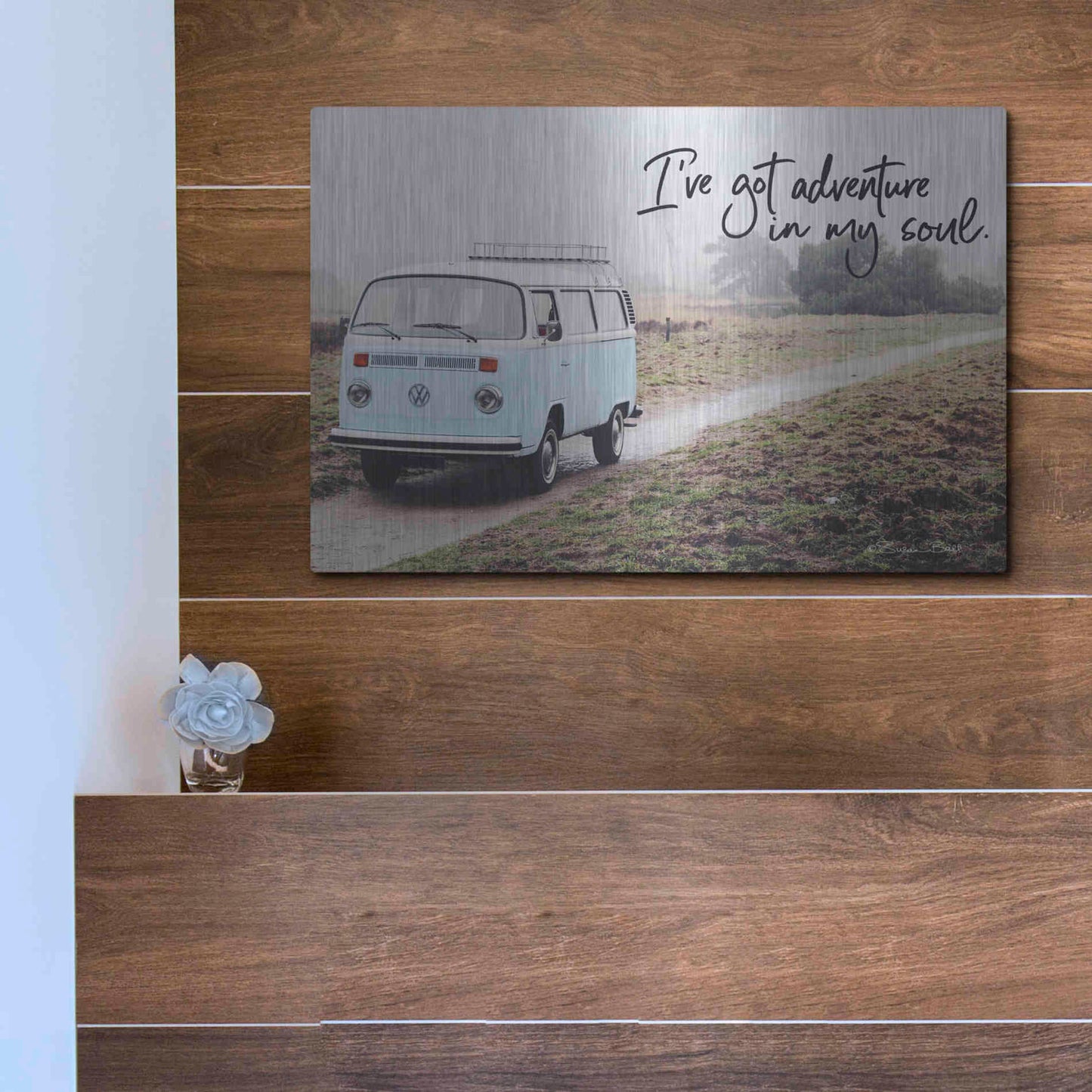 Luxe Metal Art 'I've Got Adventure in My Soul' by Susan Ball, Metal Wall Art,16x12