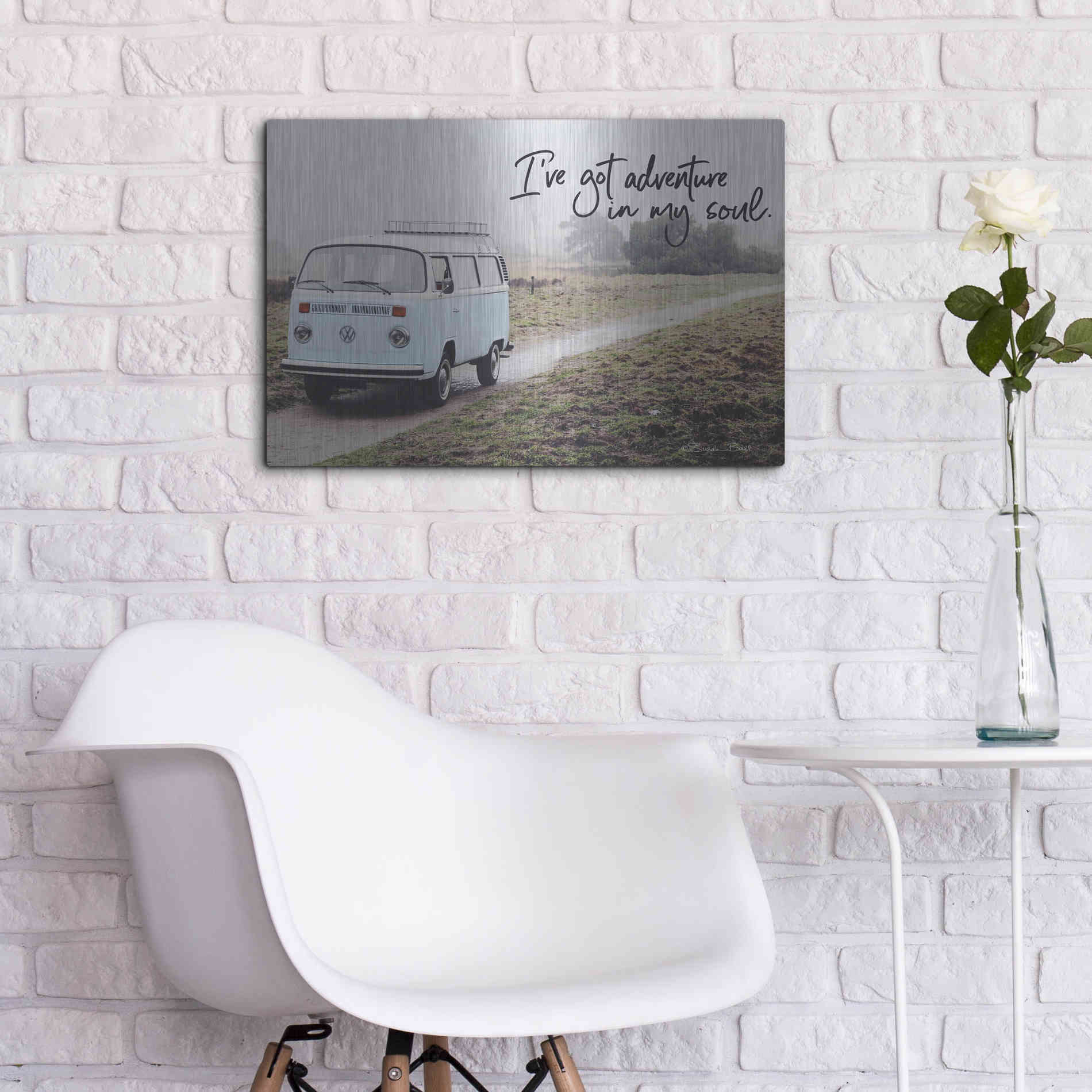 Luxe Metal Art 'I've Got Adventure in My Soul' by Susan Ball, Metal Wall Art,24x16