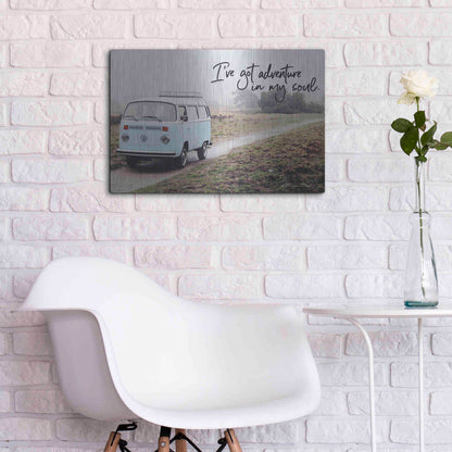 Luxe Metal Art 'I've Got Adventure in My Soul' by Susan Ball, Metal Wall Art,24x16