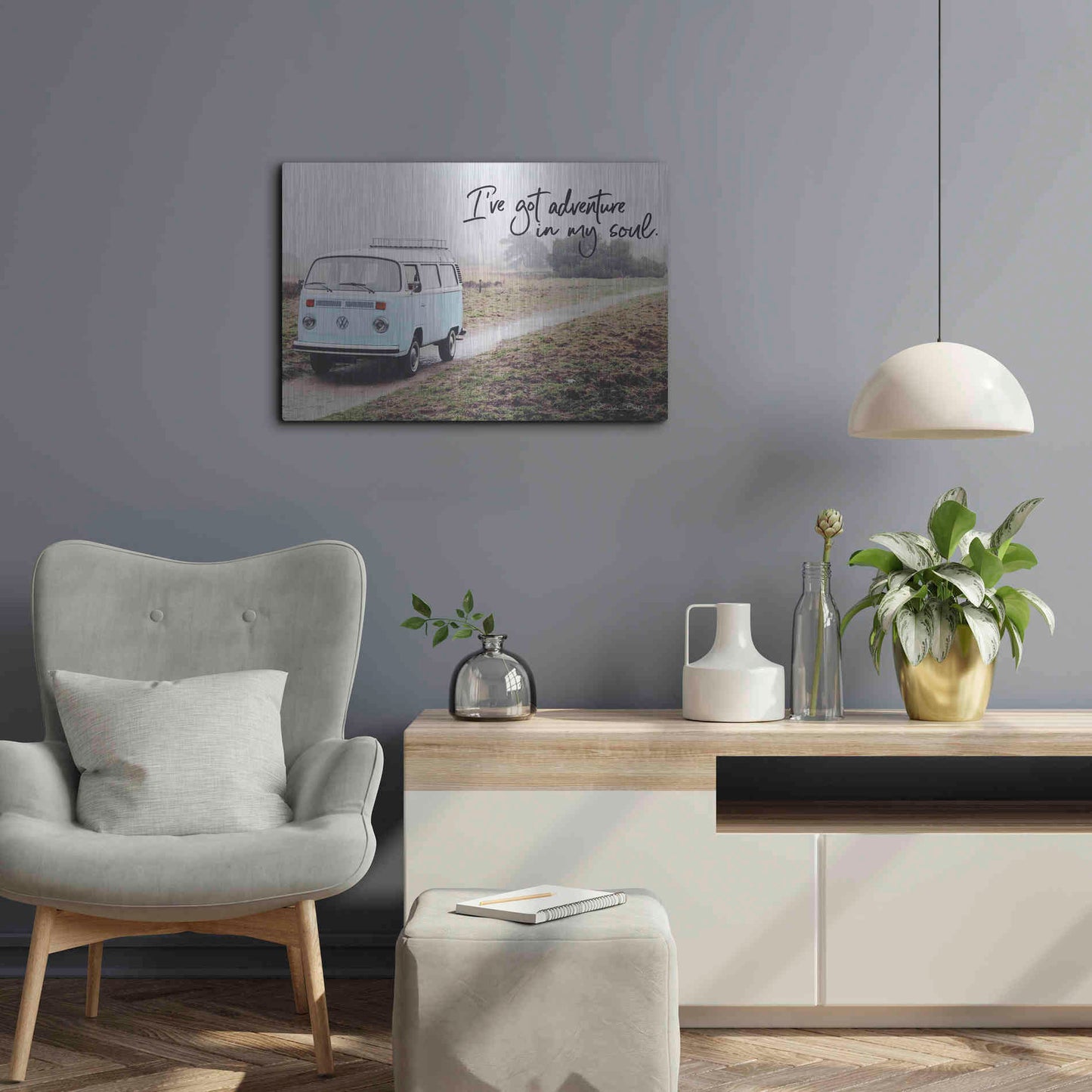 Luxe Metal Art 'I've Got Adventure in My Soul' by Susan Ball, Metal Wall Art,24x16